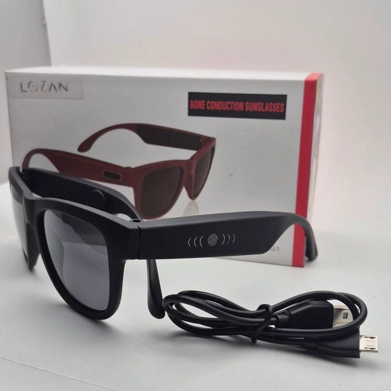 عینک آفتابی هوشمند مارک لوزان UV400 پلاریزه عدسی استاندارد قابل شارژ و وصل می شه به موبایل اندروید و آیفون تمام گوشی موج